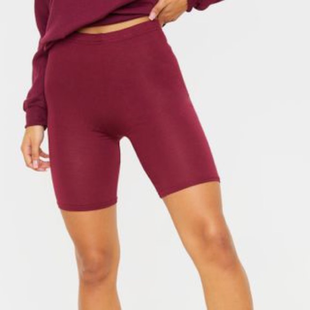 Maroon Biker Shorts